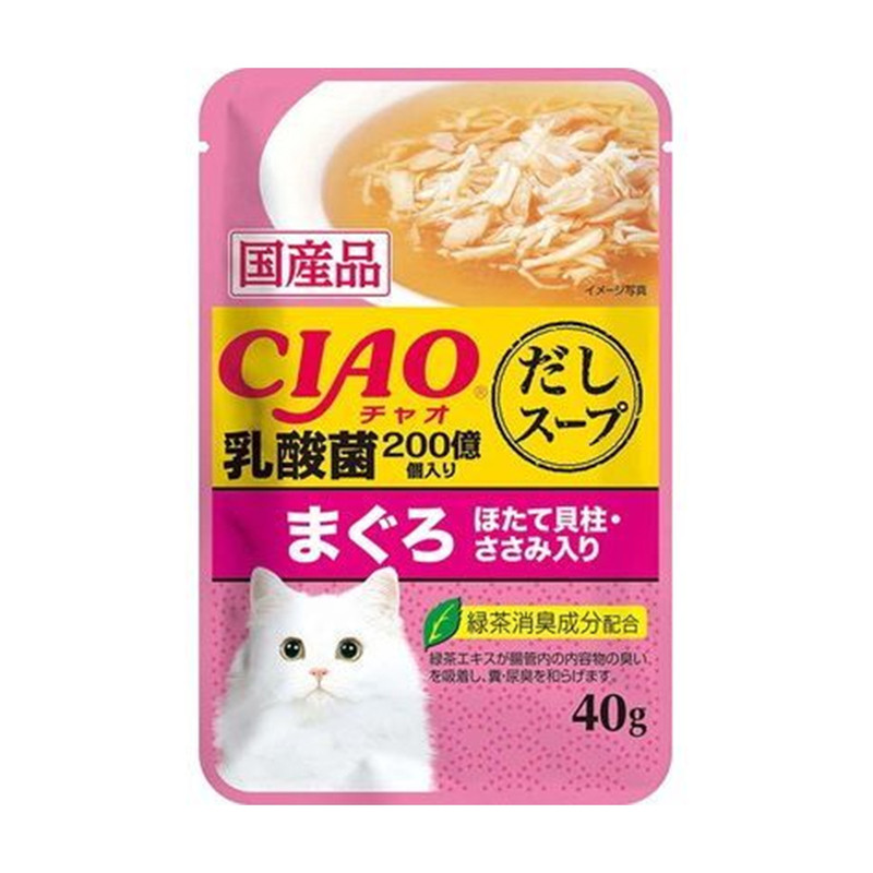 日本进口伊纳宝CIAO鸡胸肉汤鲜包补水猫餐包功能湿粮包含绿茶消臭