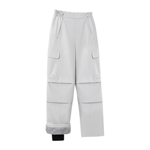 青少年90鸭绒羽绒裤子男款2025新款脚口抽绳加厚防寒美式工装裤冬