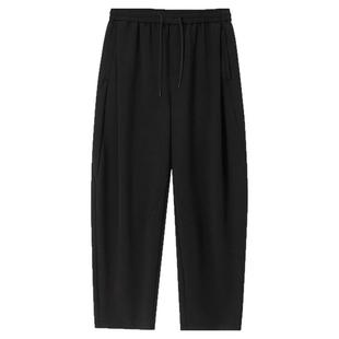 流石男装宽松休闲复古风运动裤2026年秋季新款男士阔腿弯刀长裤子