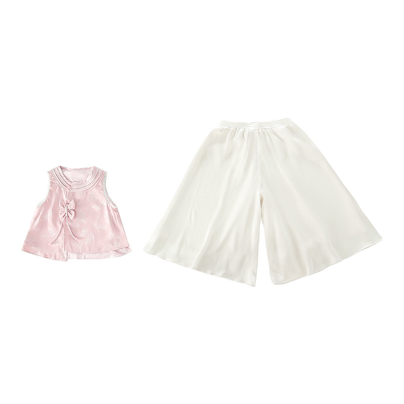 女童国风套装夏季新款新中式薄款两件套夏装宝宝唐装汉服童装衣服