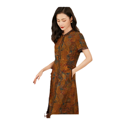 乔万尼真丝连衣裙好看流行女夏季年新款商场同款30mm重磅EF2E338