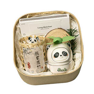 国风熊猫香薰蜡烛伴手礼礼盒送女生闺蜜个性创意手持风扇生日礼物