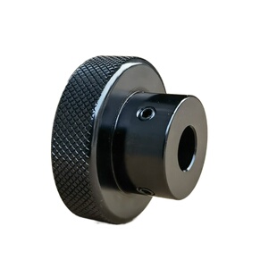 圆形手轮机床手轮手柄轮铝合金滚花手轮盘顶丝滑台丝杆旋钮黑色