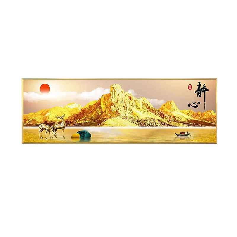 2026年新款钻石画日照背靠金山客厅大尺寸粘砖点钻十字满钻绣卧室