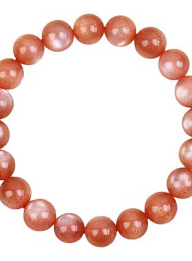 雁唐天然水晶太阳石橙日光石手链