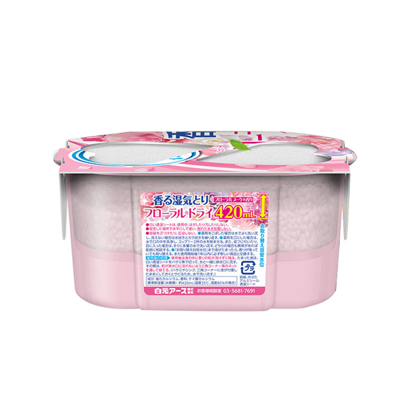 日本白元除湿盒百花香防潮防霉干燥剂室内衣柜吸湿家用除湿3盒/件