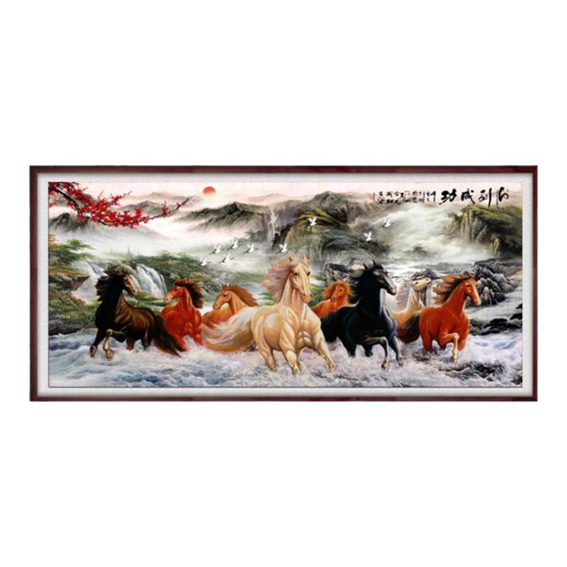 马到成功钻石画方钻满贴钻十字绣