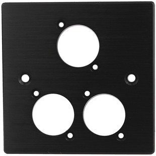 四孔黑色银色铝合金拉丝 空白86面板 2位D型卡农网络舞台会议插座