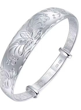 礼物周一遇足银手镯正品保证女