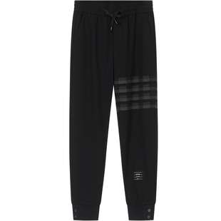 BM印花格纹裤子男ins潮流百搭灰色卫裤男士休闲运动裤2021新款秋