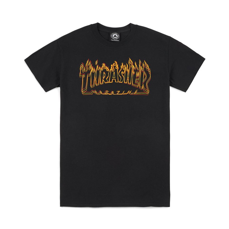 正品现货 Thrasher Flame火焰短袖T恤男女宽松正品现货美版情侣潮
