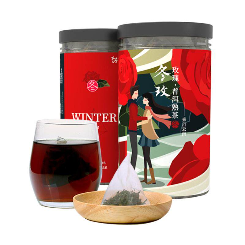 玫瑰普洱熟茶三角茶包