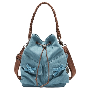 Champion冠军斜挎包2026春季新款女束口抽绳单肩包精致通勤手提包