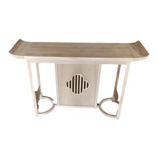 新中式原木桌子靠墙老榆木白茬简约供桌条案白胚白坯玄关柜端景台