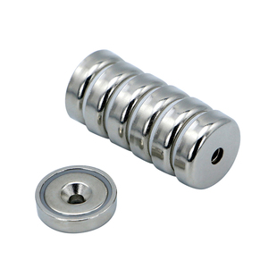 圆形吸盘带钢套防摔不易碎打桩固定门吸强磁 永磁 磁钢沉孔锅磁