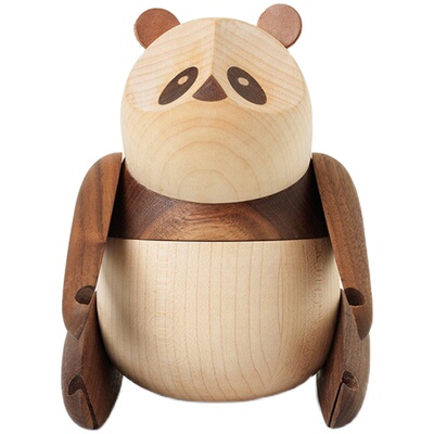 panda丹麦进口木质熊猫玩具摆件