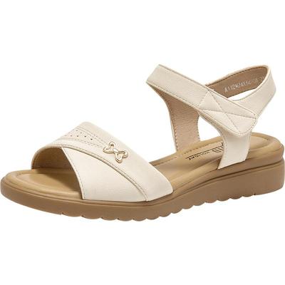 一字带凉鞋时尚休闲坡跟中跟