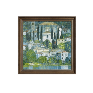 世界名画克里姆特抽象餐厅装饰画玄关墙面壁画美式卧室床头挂画