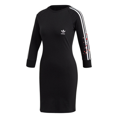 Adidas/阿迪达斯正品三叶草情人节女子修身运动连衣裙 GK7168