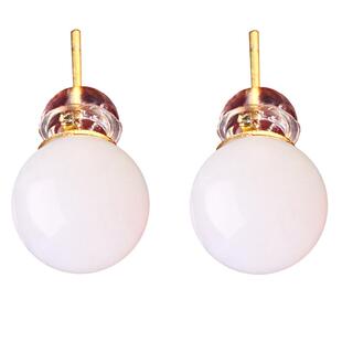 宫里上新和田玉耳钉女白玉耳饰耳环新中式生日三八妇女节礼物妈妈