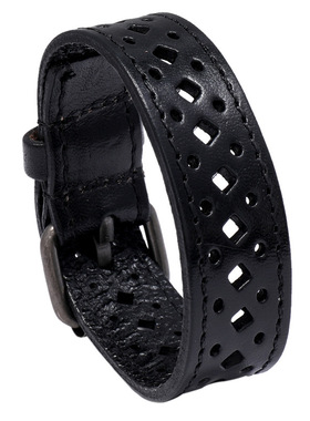 朋克风皮手链镂空男女宽腕带手环