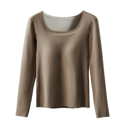 秋衣女保暖内衣无痕bra带胸垫