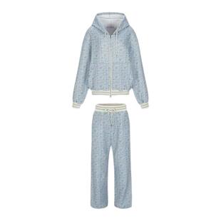 【现货】GROVE EDGE韩国林娜琏同款满印兔子印花连帽外套长裤套装