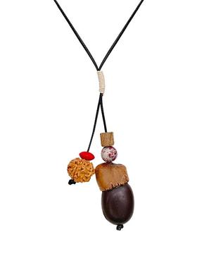 橡果植物果实编织项链女款