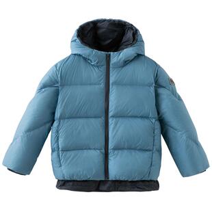 戴维贝拉中大童羽绒服2026秋冬新款男童三防运动户外连帽衫外套