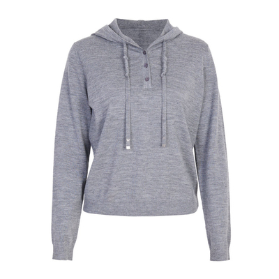 婉甸2025年秋季新品百搭抽绳针织衫宽松显瘦连帽套头衫1243W06GL2