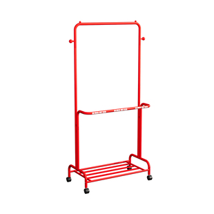 CLSC落地衣帽架卧室客厅金属多功能双层收纳架移动家用挂衣架裤架