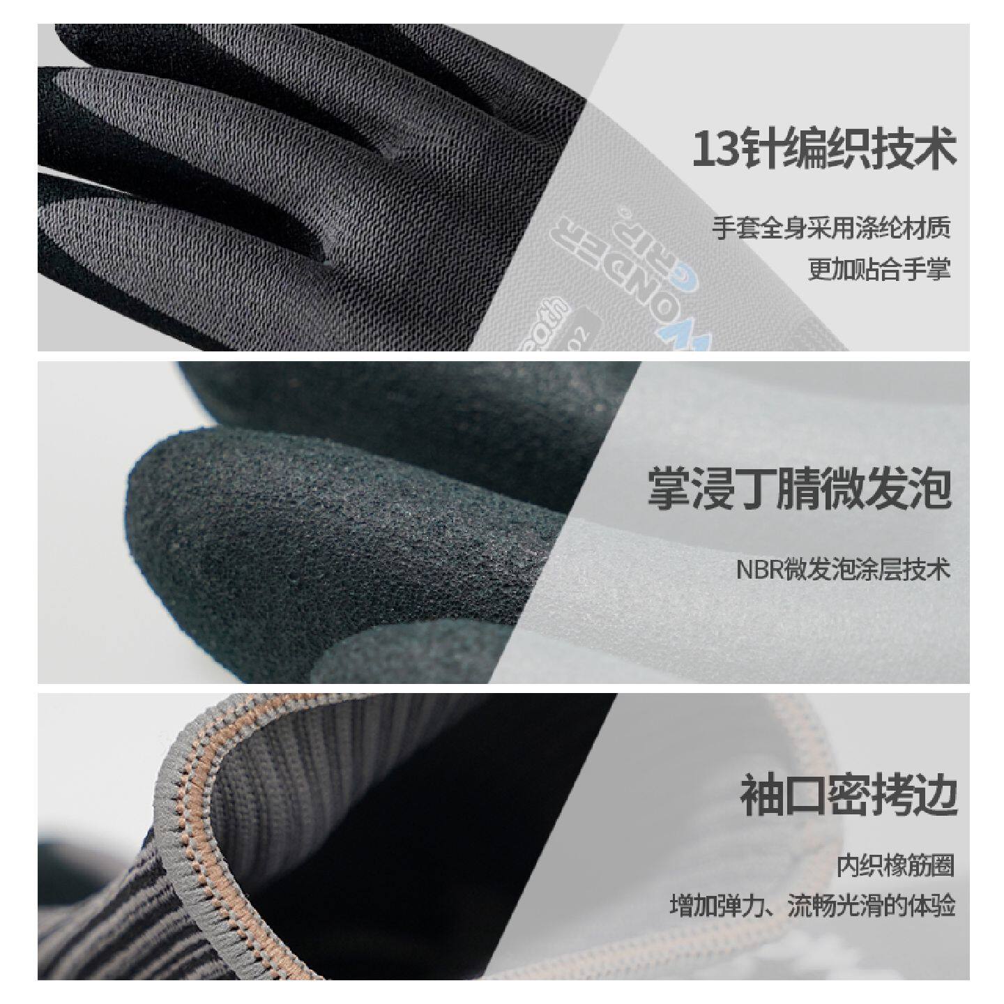 多给力手套劳保工作耐磨丁腈防滑薄款透气搬运园艺工地夏天干活男