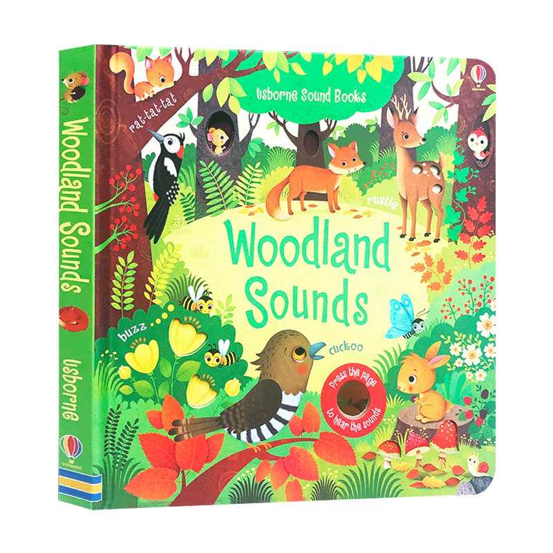 森林的声音 英文原版绘本 Usborne Woodland Sounds 奇妙触摸发声洞洞书 英文版幼儿英语启蒙故事绘本 精装进口原版书籍