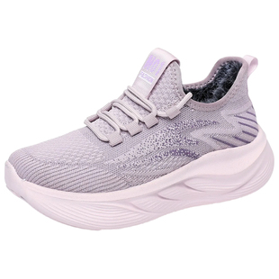 棉鞋女厚底防滑休闲运动女鞋老北京布鞋女款一脚蹬加绒保暖妈妈鞋