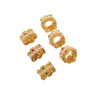 18K包金保色哑金镶贝珠锆石大孔珠转运珠diy手工跑圈花环饰品配件