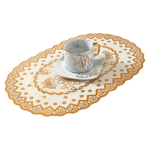 欧式西餐垫PVC烫金杯垫烟灰缸锅垫碟子果盘垫防烫隔热KTV酒店碗垫