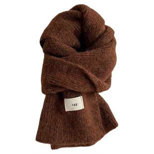 厂家韩国egg羊毛夹花毛线围巾女冬季软糯针织保暖加厚ins学生围脖