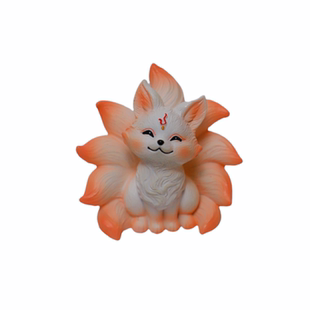 可爱九尾狐车载饰品摆件创意家居花园花盆树脂工艺品客厅桌面装饰