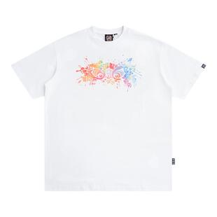 HEA 经典醒狮短袖T恤男女同款国潮植绒重磅圆领简约百搭宽松情侣