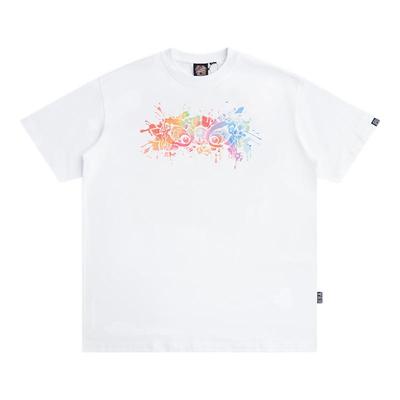 HEA 经典醒狮短袖T恤男国潮植绒重磅T恤圆领简约棉感百搭宽松情侣