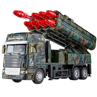 合金车导弹车玩具火箭炮导弹发射仿真儿童炮弹模型车可发射迫击炮