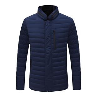 KL149凯LAI换季断码清仓秋冬款男士深蓝色立领90.1％白鸭绒羽绒服