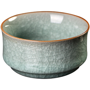 梅花冰片茶杯汝道汝窑仿宋主人杯冰裂大号茶碗茶具茶盏品茗杯汝瓷