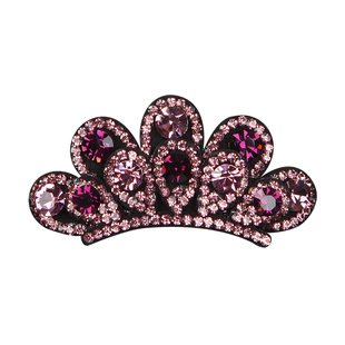 弹簧夹皇冠造型发夹后脑勺顶夹红色发卡半扎发发饰水钻刘海夹扣夹