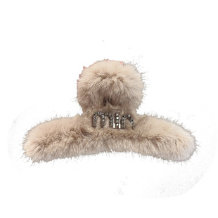 秋冬气质毛绒发夹女后脑勺发爪盘发抓夹超大号鲨鱼夹发卡夹子头饰