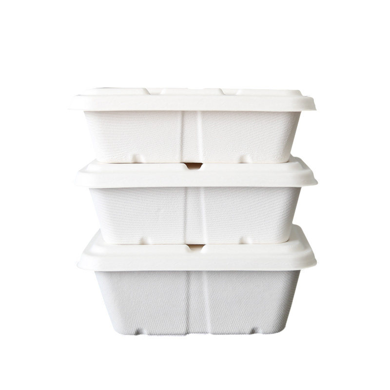 一次性纸浆餐具轻食健身沙拉打包盒环保降解外卖饭盒便当带盖包邮