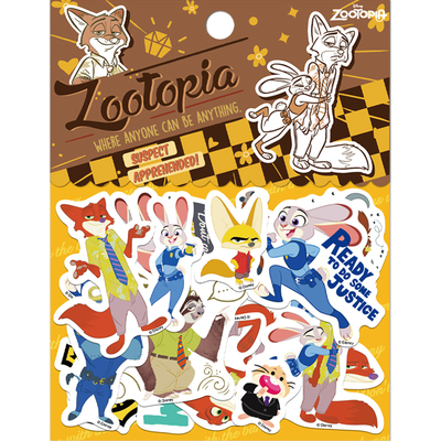 AIPUZZLE疯狂动物城2贴纸行李箱贴笔记本电脑贴画迪士尼周边玩具