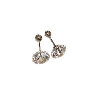 单只售～大钻耳蜗钉超闪纯银施华洛水钻耳骨钉螺丝扣简约螺纹耳钉