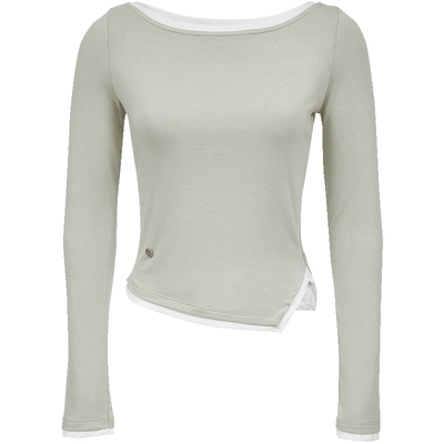 ONLY显瘦一字领正肩长袖T恤