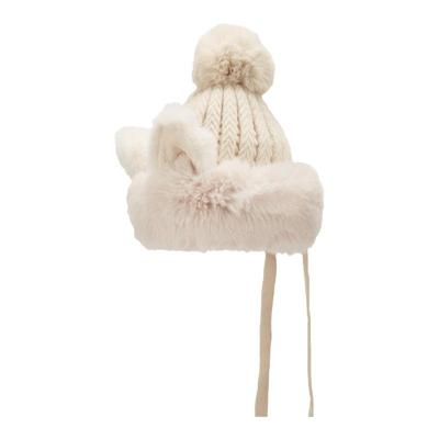 热风冬季新款女士小狐狸护耳毛线帽保暖无檐可爱休闲帽子